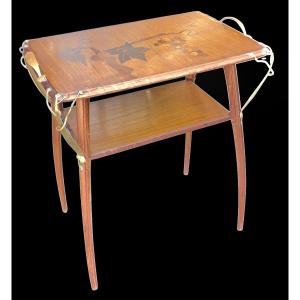 Leon Benouville 1890 Signed Art Nouveau Tea Table