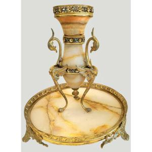 Maison Giroux Bronze And Onyx Centerpiece From Algeria