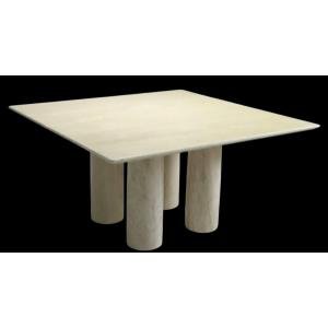 Mario Bellini Dining Table In White Carrara Marble Circa 1970