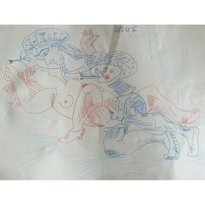 Pablo Picasso Very Large Color Etching Signed In Pencil On Archival Paper