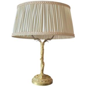 Gilded Bronze Desk Lamp Model Au Dauphin 19th Century