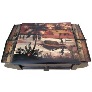 Atelier Thanh Nguyen Vietnamese Lacquer Toilet Box Circa 1900