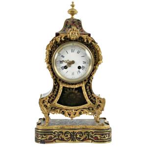 Napoleon III Cartel Clock Tortoise Shell Marquetry Gilt Bronze Victor Reclu Movement
