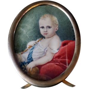 Jean Batiste Isabey l'Aiglon Napoléon Bonaparte 1853 Miniature On Noble Material