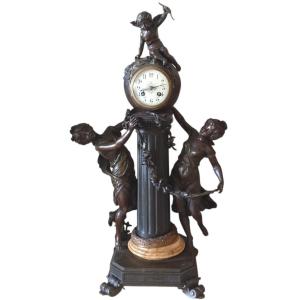 Important Clock L&f Moreau Signed Circa 1880 Napoleon III Height 75 Cm