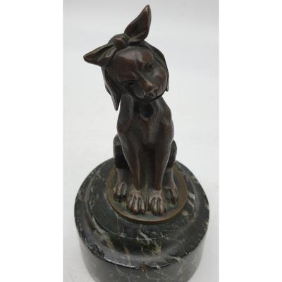 Bronze Aninalier Chien The Toothache Bronze Test Attributed To Baise