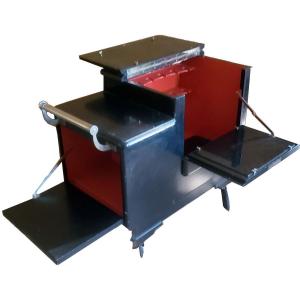 1940 Rolling Bar Cabinet In Black And Red Lacquer