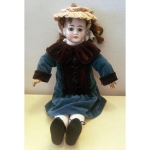 Jumeau Walker Doll Porcelain Head Open Mouth Period Clothing