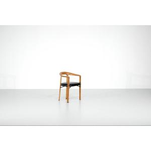 “ulna” Wooden Armchair By Franco Poli For Bernini, Italy 1986.