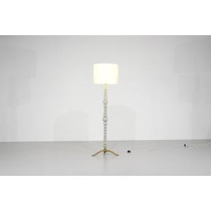 Murano Glass And Bronze Floor Lamp Attributed To Seguso Vetri, Italy 1950s.