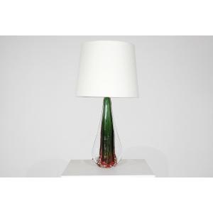 Murano Glass Table Lamp Attributed To Flavio Poli For Seguso, Italy, 1960s.