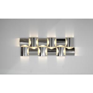 Contemporary-style Wall Light In Stainless Steel And Metal.