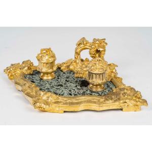 Albert Marionnet (1852-1910), Belle époque Naturalistic Inkwell, Circa 1900