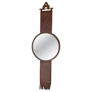 Leather Mirror, Attributed To Uno & östen Kristiansson, Luxus Vittsjö, Circa 1965–1975