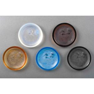 René Lalique (1860–1945),  Suite Of Five “deux Zéphirs” Ashtrays, 1913