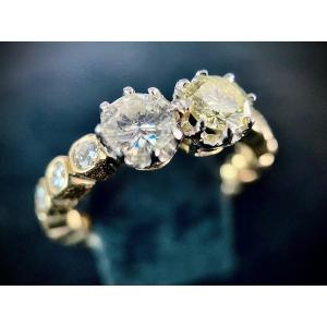 “toi Et Moi” Ring In 18k Yellow Gold Set With Two Brilliants Of 0.50 Carats Each Vs Purity