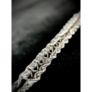 White Gold Bracelet Set With 14 Brillants Total: 0.42 Carat
