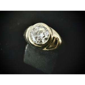 Men's 18k Yellow Gold Bangle Ring Set With A 0.85 Carat Diamond (vs-e/f)