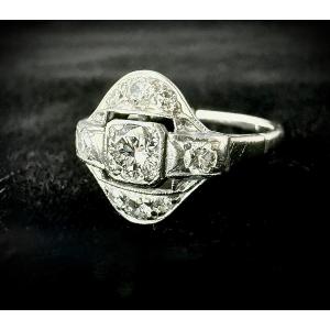 Art Deco Ring In 18-carat Gold Set With A 0.80 Carat Diamond