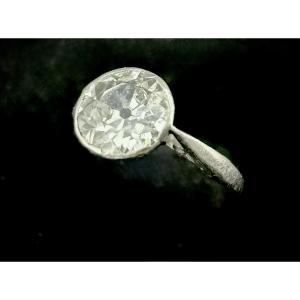 Art Nouveau Solitaire Ring In Platinum Set With A 1.40 Carat Diamond (si-g/h)