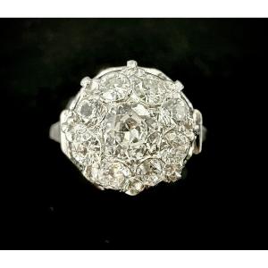 Vintage 1970s Platinum Ring Set With 1.25 Carats Of Diamonds