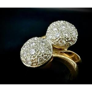 "toi Et Moi" Ring In Two-tone Gold Set With 1.50 Carats Of Diamonds