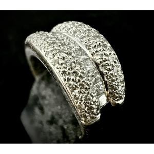 Two-tone Gold Ring Set With 118 Diamonds Totaling 2.40 Carats