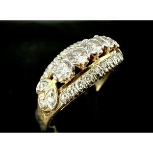 Yellow Gold Ring Set With A One-carat Diamond