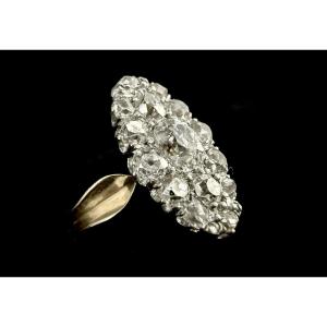 18-karat White And Yellow Gold Marquise Ring Set With 1.82 Carats Of Old-cut Diamonds