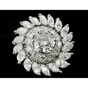 18-carat White Gold Ring Set With 4.60 Carats Of Brilliant And Marquise-cut Diamonds