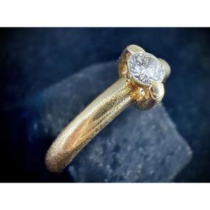 Yellow Gold Wedding Band Ring Set With A 0.17 Carat Diamond (vs-g/h)