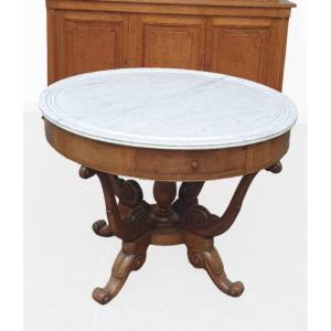 Large Quadripod Walnut Side Table
