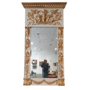 Trumeau In Lacquered And Gilded Wood