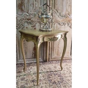 Carved And Painted Wooden Table. Nineteenth Century