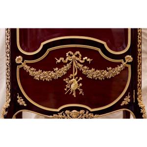 Showcase In Mahogany And Gilded Bronze In Sormani Style. France 19th Century
