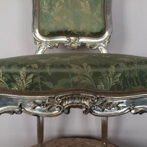 19th Century Chair. Silver-plated Wood