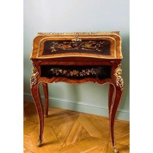 Bureau In The Style Of Alphonse Giroux. Marquetry. 19th Century.