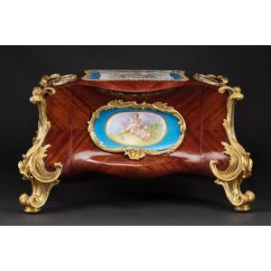 Table Box For Jewelry. Signed Barre Sèvres. L 58cm