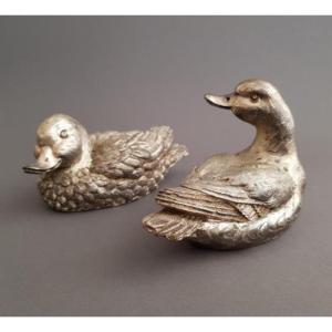 A Pair Of Ducks. Desk Decoration.