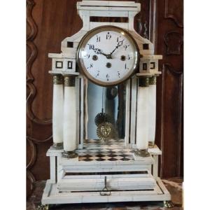 Large Clock. The Bone Of A Turtle And An Elephant. H- 56cm Flag