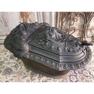 Cast Iron Coal Container. 19th Century