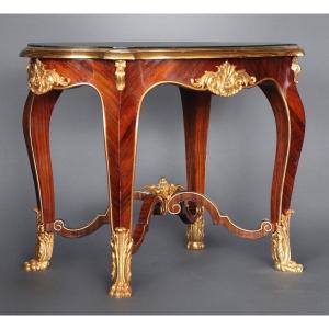 Salon Table. Marquetry. 19th Century