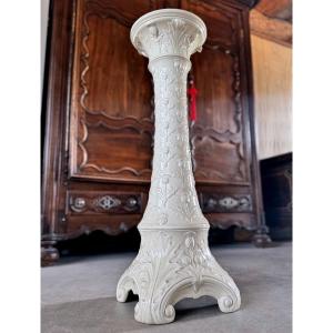 Art Nouveau Pedestal. Ceramic. H-87cm