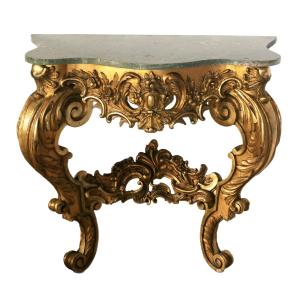 Gilded Wooden Console Table 