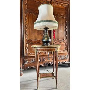 C. H. Stobwasser & Co. Black Porcelain Table Lamp