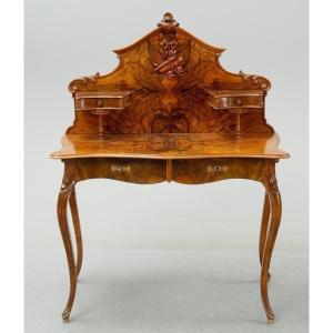 Walnut Root Writing Desk.