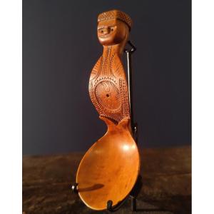 Anthropomorphic Spoon In Carved Boxwood. Southern Europe. Nineteenth Century