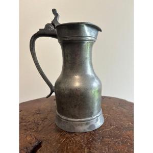 18th Century Pewter Pitcher From Saint Germain En Laye 