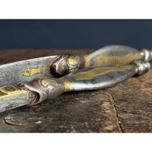 Mastery Or Masterpiece Of A Companion Blacksmith, Zoomorphic Leg Of Lamb Cutlery, France, 19th Century