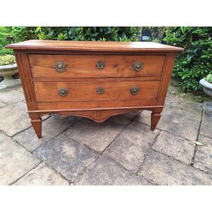 Louis XV 2-drawer Chest Of Drawers In Cherry Wood, 19th Century